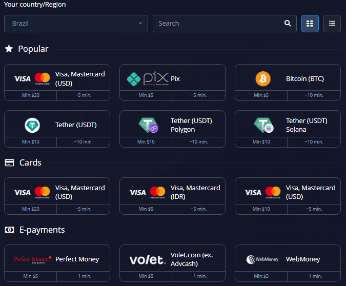 Pocket Option deposit methods